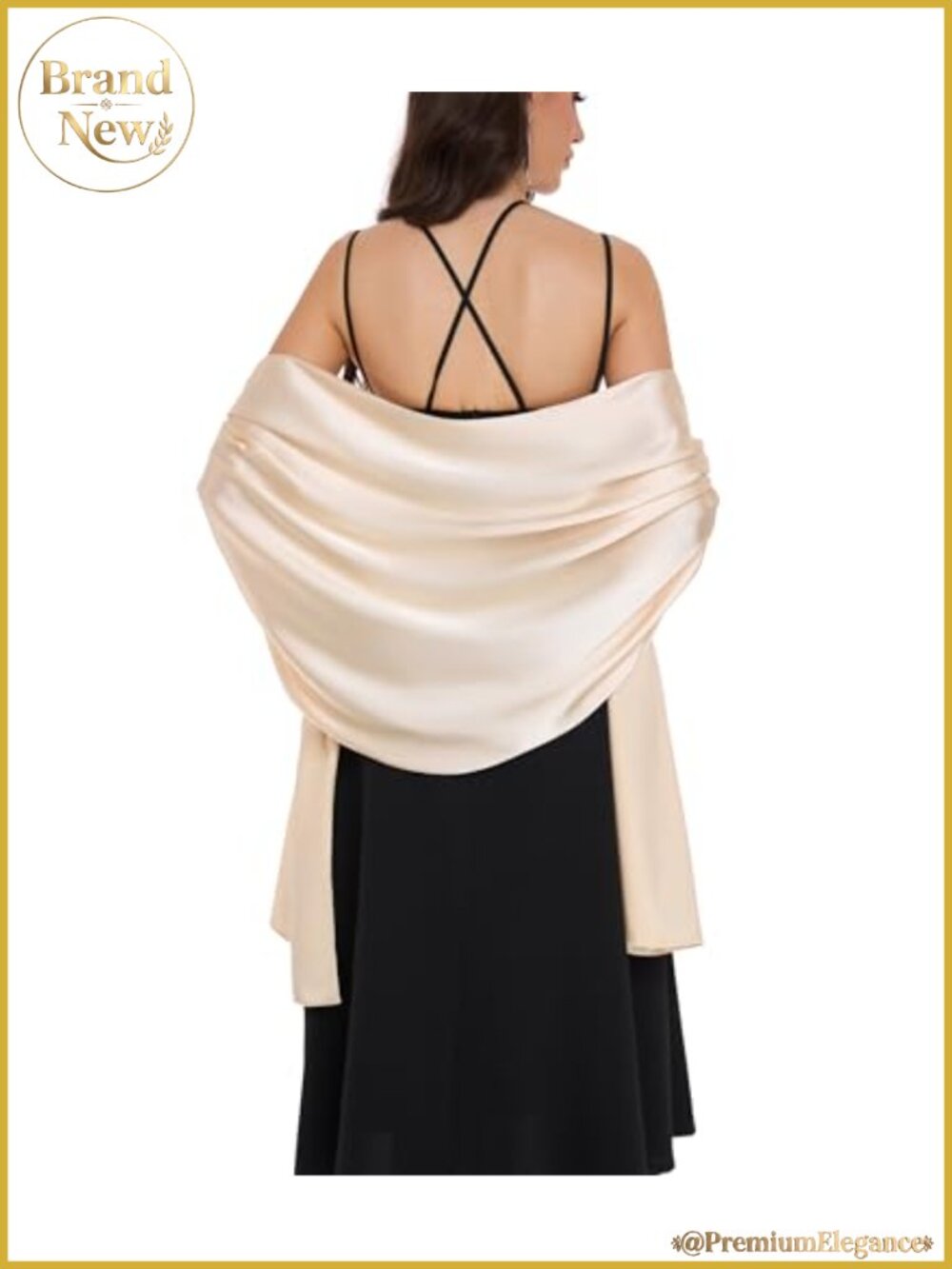 Satin Shawl Wrap Women Wedding Scarf Evening Cover Up Formal